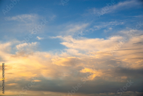 Epic and beautiful Skies Cloud Overlays during sunrise and sunset. Amazing clouds in different colors during sunrise or sunset. The concept of changing the sky in the pictures. © thomas