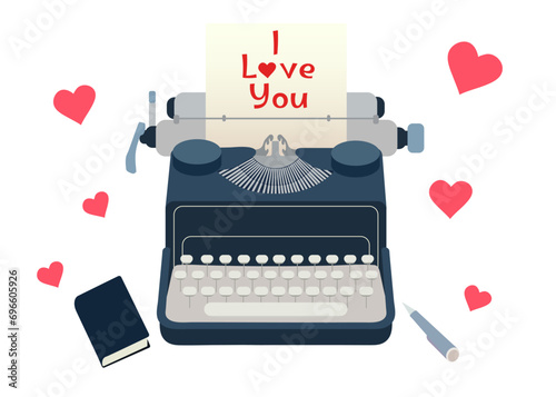 Retro typewriter with text ...