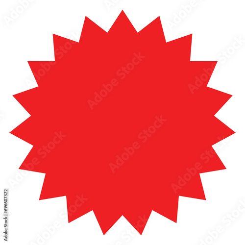 Starburst sticker - special offer sale round shaped sunburst label and badge. Price tag. Quality mark. Discount. Promotional. Promo sticker with star edge. Vector icon in Simple flat vintage style. photo