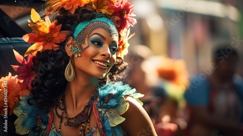 Carnival in Barranquilla, Colombia: A dazzling spectacle of vibrant costumes, rhythmic music, and lively dances, celebrating the city's rich cultural heritage and festive spirit. photo