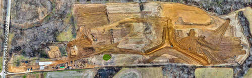 Cuadro en lienzo Orthomosaic Aerial View of Agricultural Land