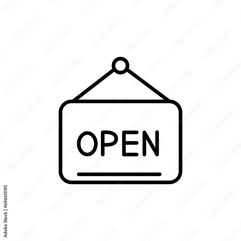 Open sign outline icons, minimalist vector illustration ,simple transparent graphic element .Isolated on white background Open sign outline icons, minimalist vector illustration ,simple transparent graphic element .Isolated on white background