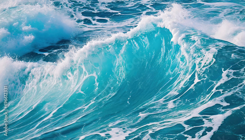 ocean waves background in the blue tropical sea