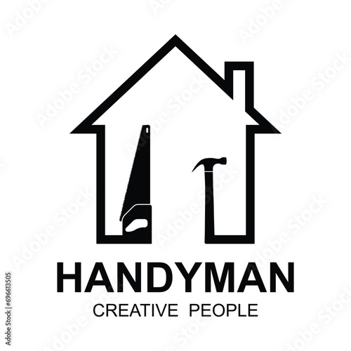 handyman logo vector icon illustration template