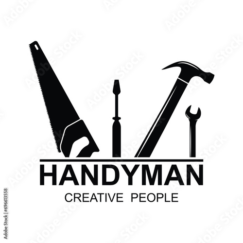 handyman logo vector icon illustration template