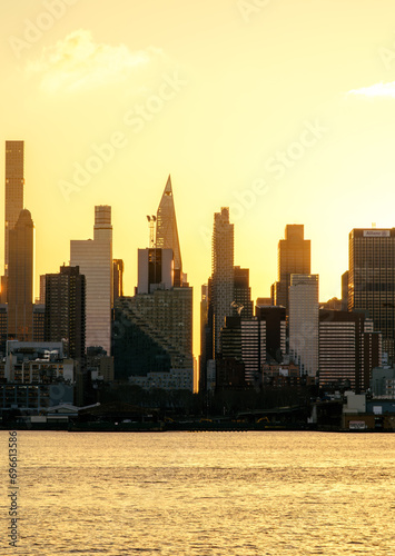 skyline of Midtown, New York City, during sunsise photo