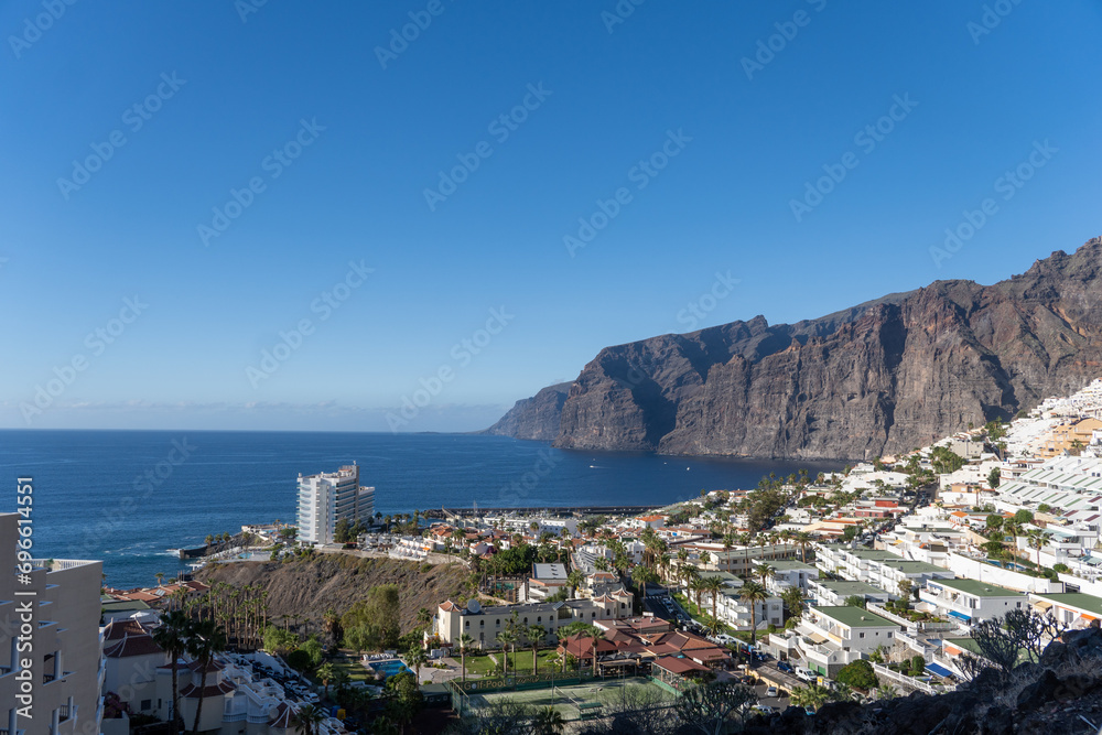 view of the city from the sea Acantilados de Los Gigantes