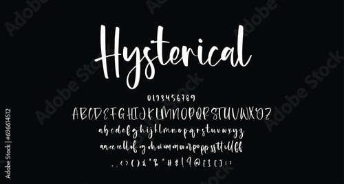 Hysterical beauty script handwritten font Best Alphabet Alphabet Brush Script Logotype Font lettering handwritten