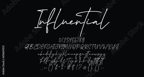 Influential beauty monoline script handwritten font Best Alphabet Alphabet Brush Script Logotype Font lettering handwritten