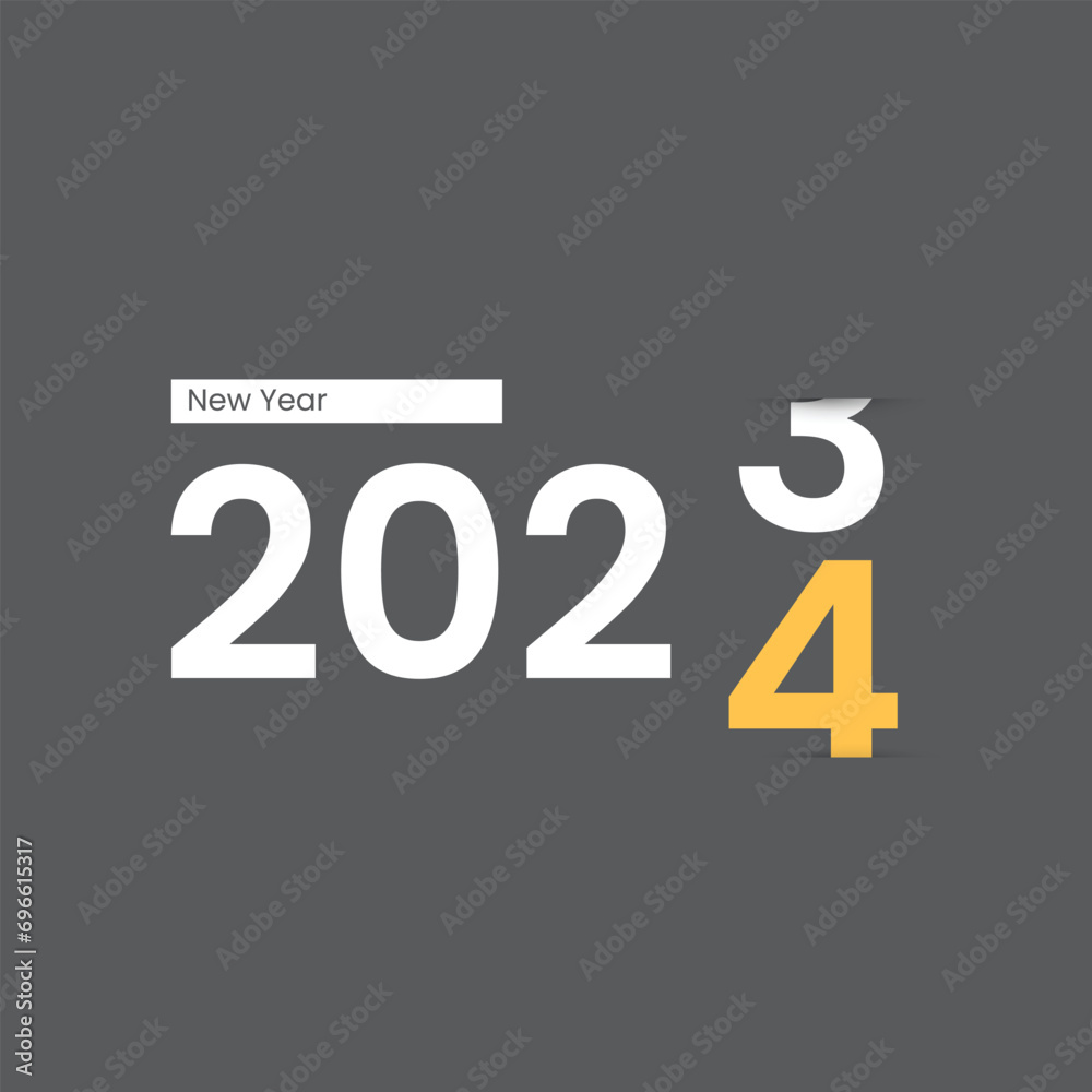 New Year 2024 greeting card banner brochure flayer minimalist elegant design isolated solid color New Year 2024 greeting card banner brochure flayer minimalist elegant design isolated solid color
