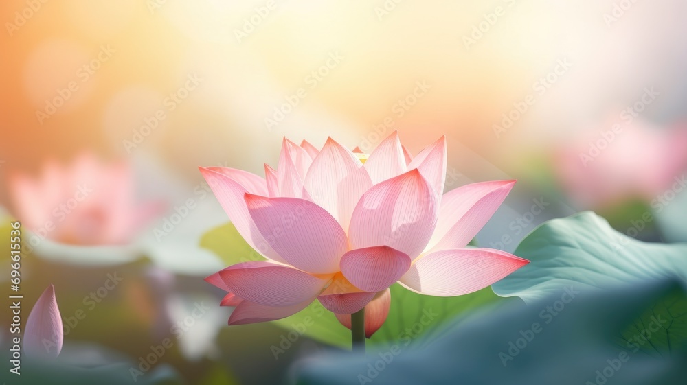 Soft pink lotus in gentle sunlight Soft pink lotus in gentle sunlight