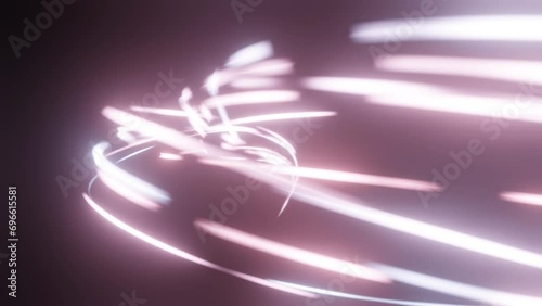  Beautiful abstract wavy lines, Glowing streams of light in motion. 3d light trails animation, abstract minimalist background, neon spiral line