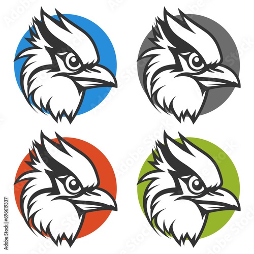 Bluejay Illustration Clip Art Design Shape. Bird Silhouette Icon Vector. photo