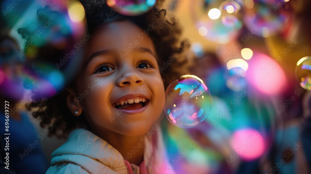 soap bubble show at a children's birthday party, happy child, kid, portrait, emotional face, holiday, play a game, disco, childhood, fun, park, boy, girl, smile, blurred background soap bubble show at a children's birthday party, happy child, kid, portrait, emotional face, holiday, play a game, disco, childhood, fun, park, boy, girl, smile, blurred background