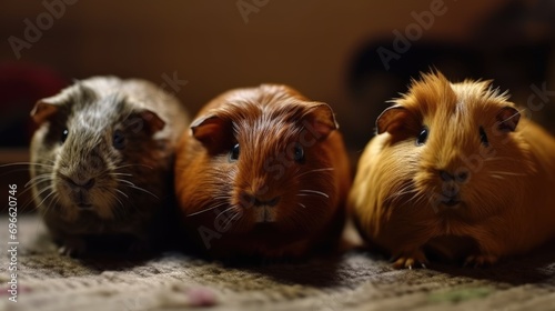 a pair of guinea pigs playing together