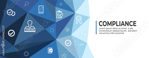 Compliance Web Header Banner with Approval and checkmark icons