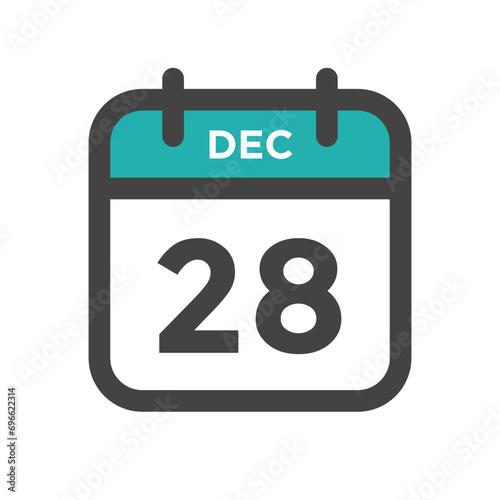 December 28 Calendar Day or Calender Date for Deadlines or Appointment