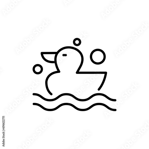 Rubber duck outline icons, bathroom minimalist vector illustration ,simple transparent graphic element .Isolated on white background