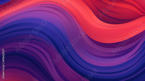 Abstract purpleblue and red background with wavy lines as wallpaper illustration photo