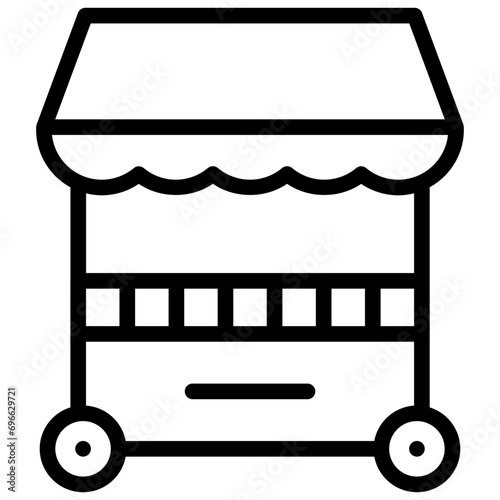 cart icon illustration design with outline
