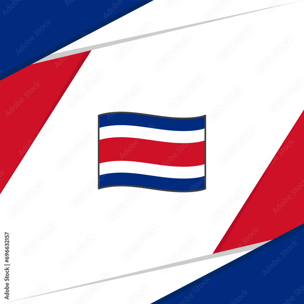 Fototapeta premium Costa Rica Flag Abstract Background Design Template. Costa Rica Independence Day Banner Social Media Post. Costa Rica
