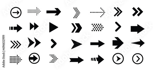 Arrows set. Arrow icon collection. Set different arrows or web design. Arrow flat style isolated on white background - stock vector.
 photo
