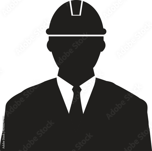 Construction Worker icon | Engineer icon | Builder icon with helmet 
