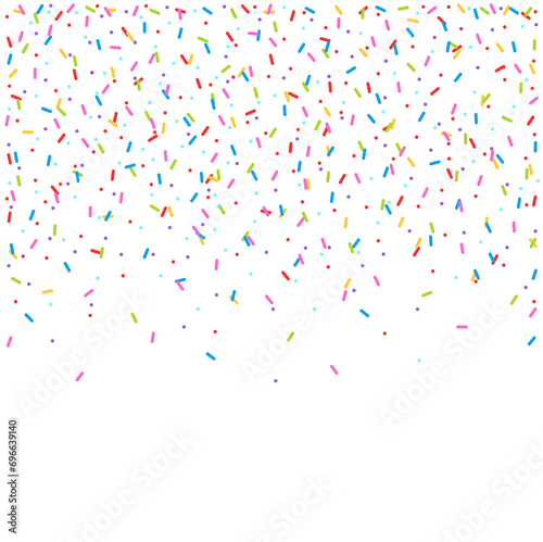 Colorful seamless sprinkle pattern border vector illustration
