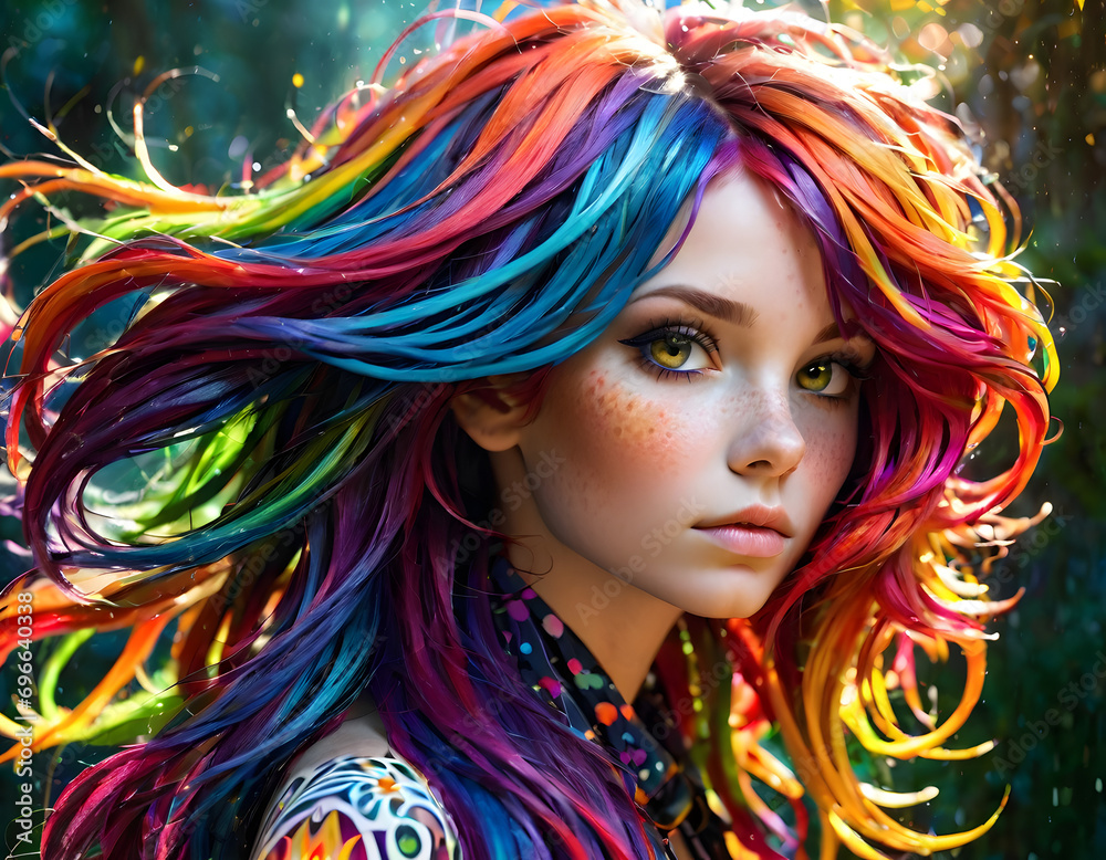 Naklejka premium Mujer estilo futurista CiberPunk 2