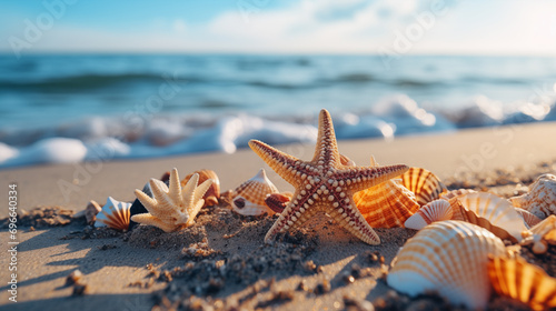 Starfish and seashells on the beach © HQ2X2