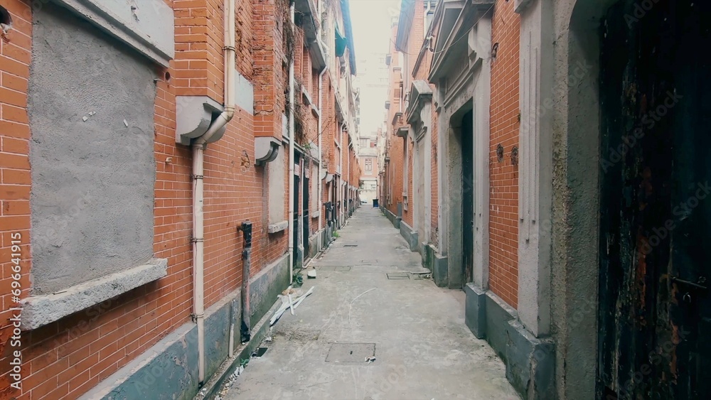 narrow street nongtang in shanghai city China