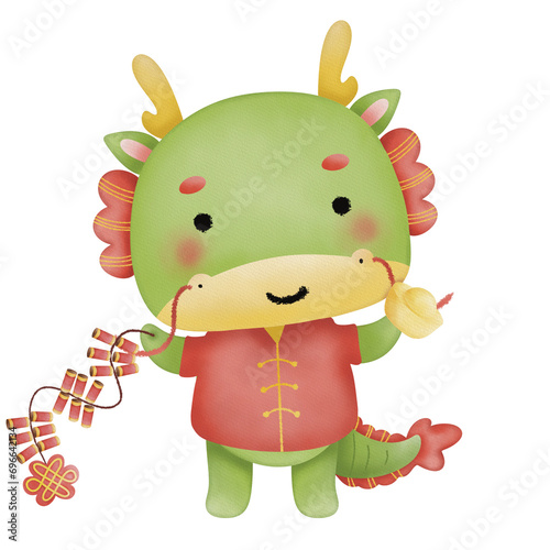 Luna New Year decorations’s illustrated watercolour 