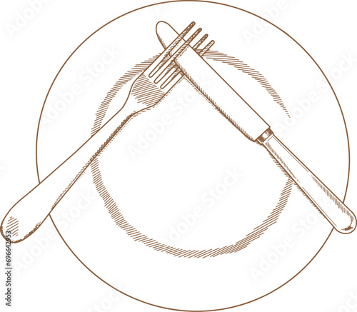 Hand Drawn Illustration Of Cutlery Rule For Bad Dish