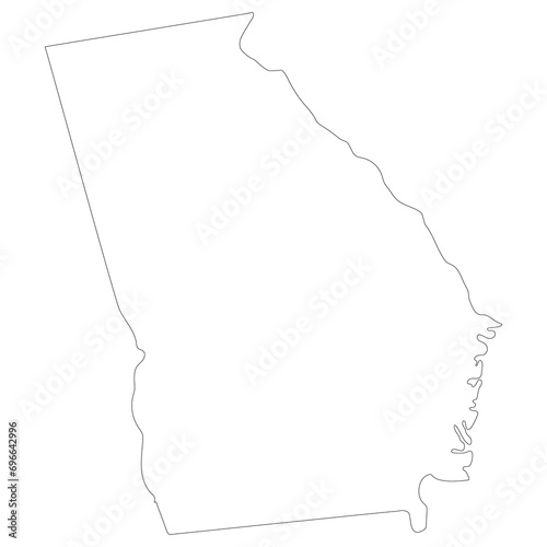 Georgia (U.S. state) state map. Map of the U.S. state of Georgia. photo