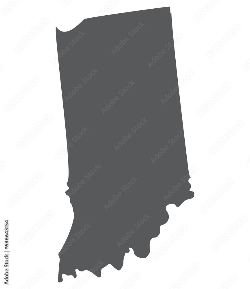 Indiana state map. Map of the U.S. state of Indiana. - obrazy, fototapety, plakaty 