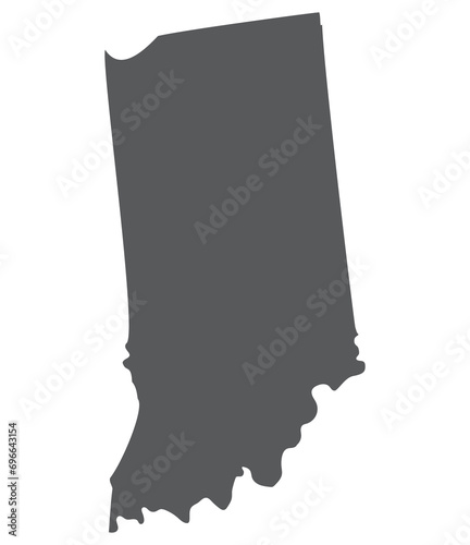 Indiana state map. Map of the U.S. state of Indiana. photo