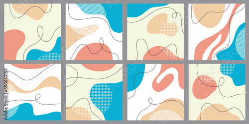 Modern abstract cover set, minimal cover design. Colorful geometric background, vector illustration. © Riana