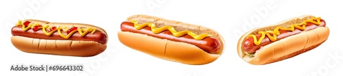 Collection of PNG. Hotdog isolated on a transparent background.