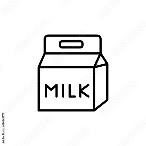 Milk box outline icons, minimalist vector illustration ,simple transparent graphic element .Isolated on white background
