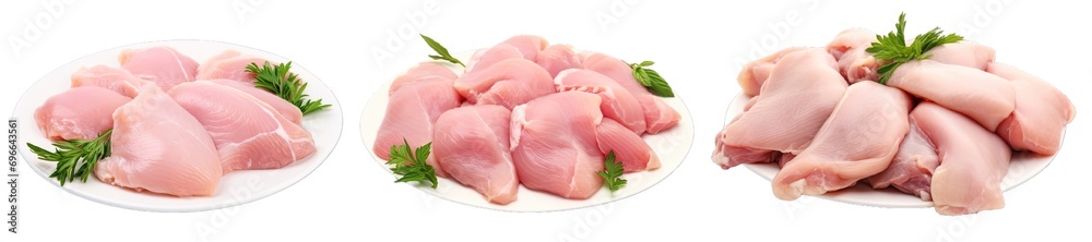 Collection of PNG. Raw chicken meat isolated on a transparent background. Collection of PNG. Raw chicken meat isolated on a transparent background.