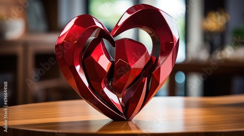 With its striking shape and abstract design, this 3D heart sculpture is a true conversation starter and a beautiful addition to any home or office. photo