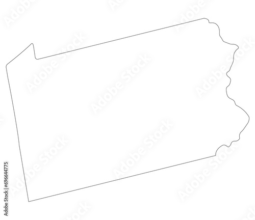 Pennsylvania state map. Map of the U.S. state of Pennsylvania. photo