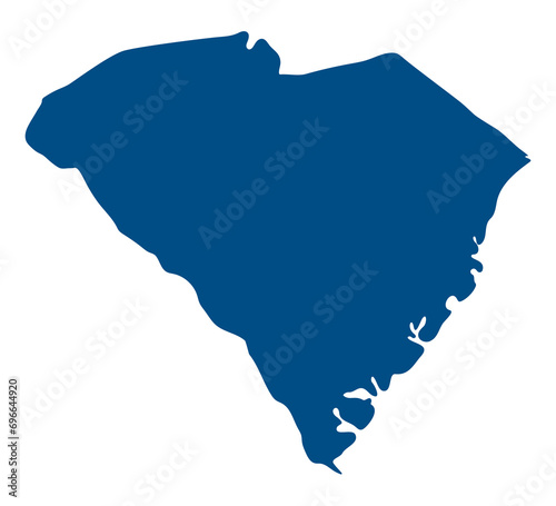 South Carolina state map. Map of the U.S. state of South Carolina.