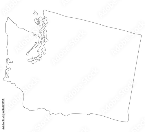 Washington state map. Map of the U.S. state of Washington.