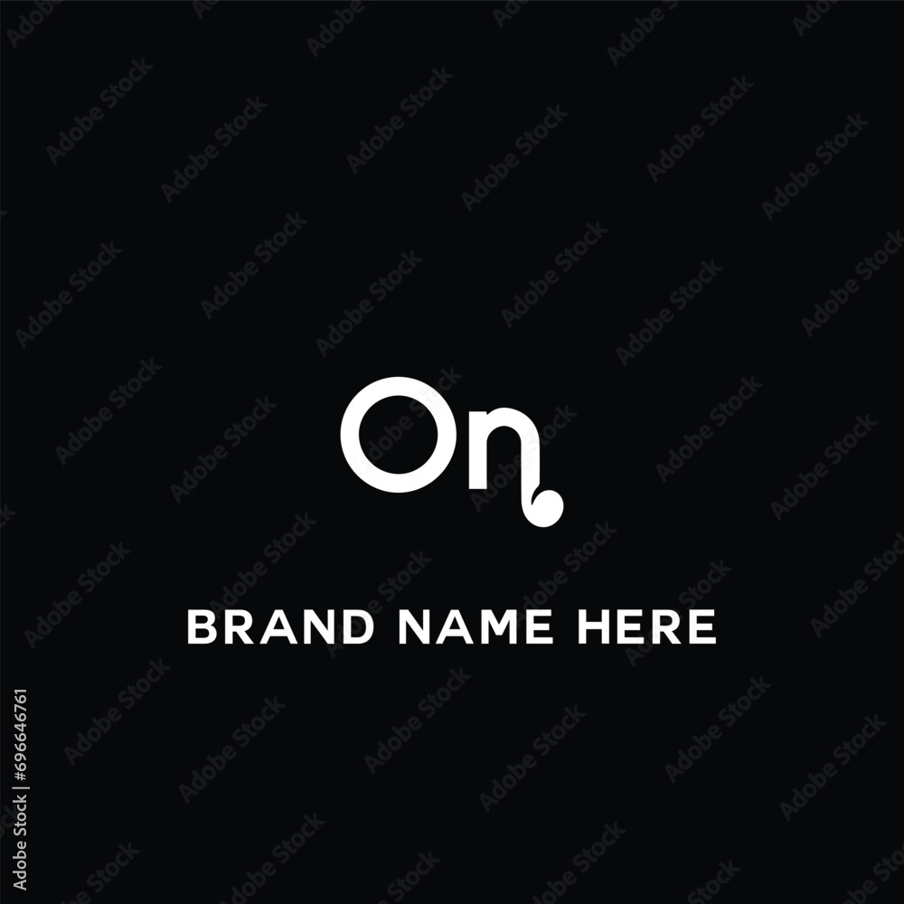 Fototapeta premium ON logo. O N design. White ON letter. ON, O N letter logo design. Initial letter ON linked circle uppercase monogram logo. O N letter logo vector design. 