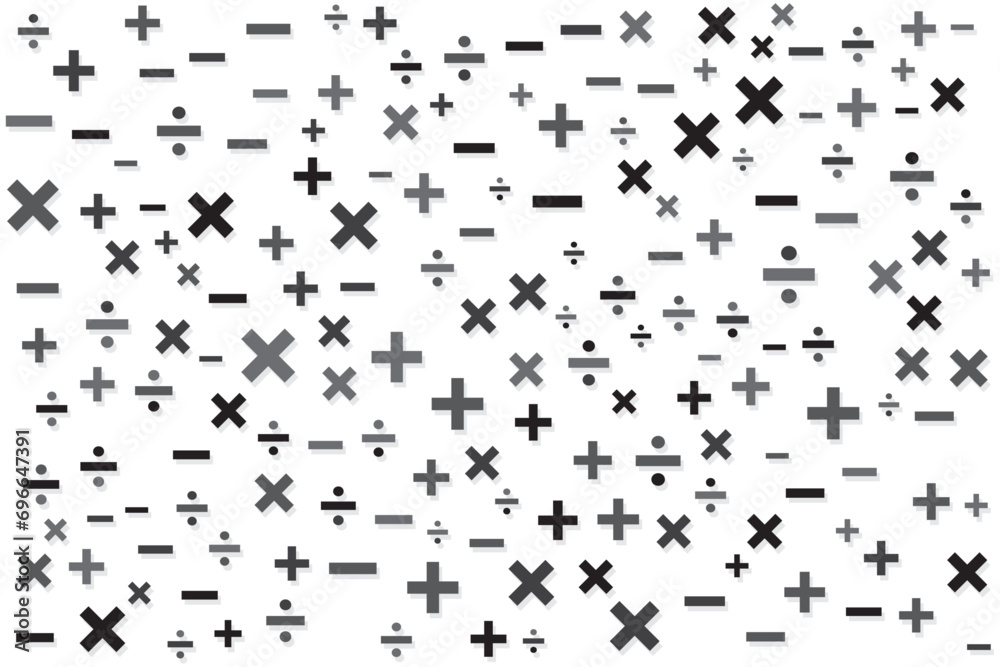 Mathematical symbols seamless pattern background