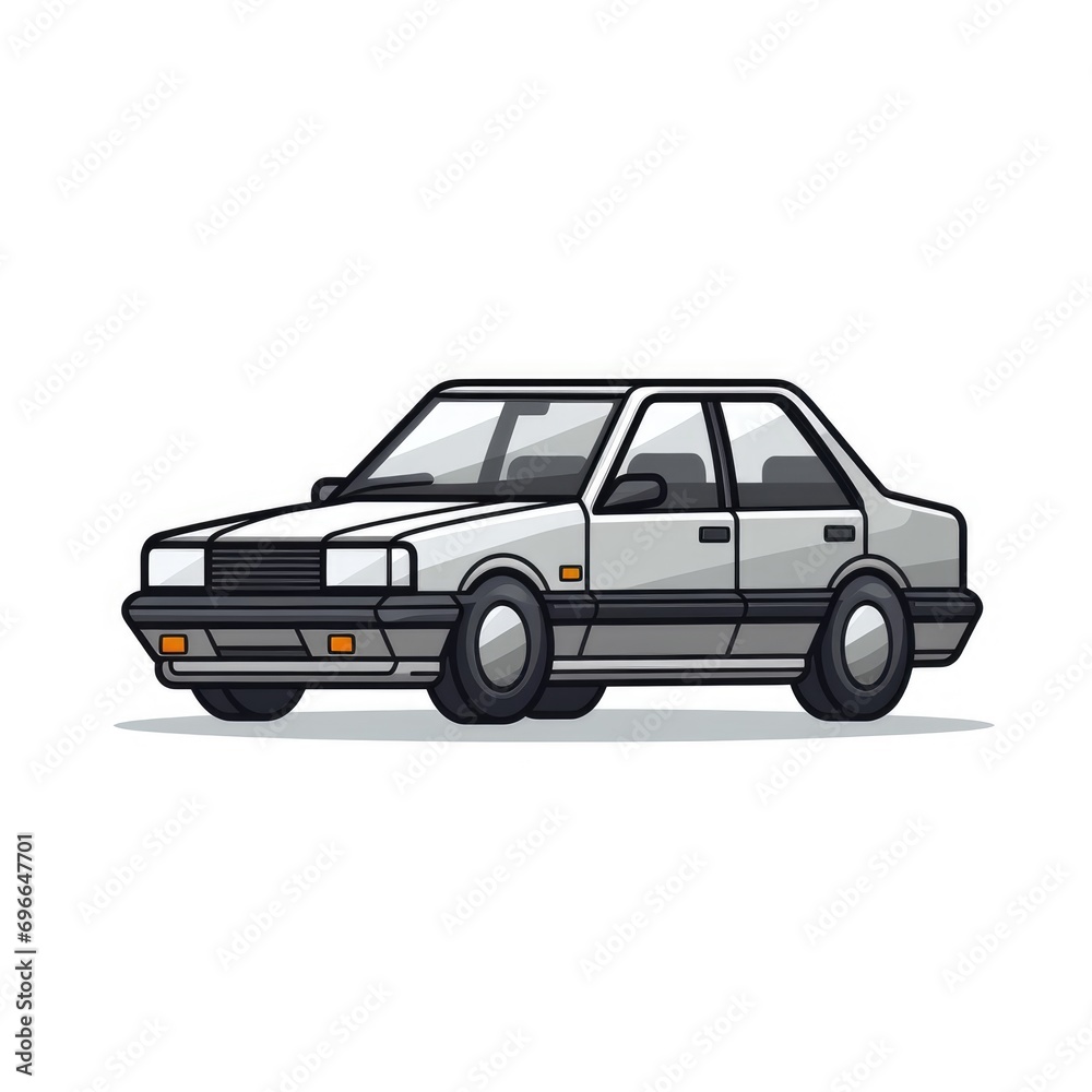 Sedan car icon, AI generated Image