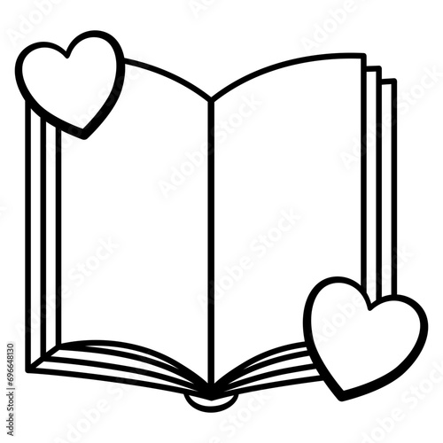 Open Book with Hearts