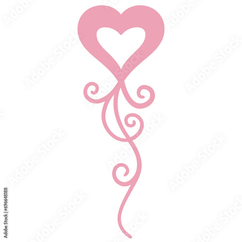 Pink Heart with Swirl