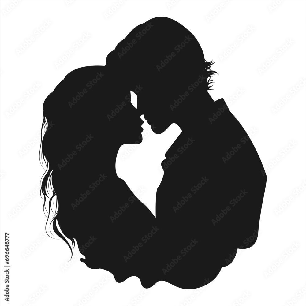 silhouette of couple kissing silhouette of couple kissing